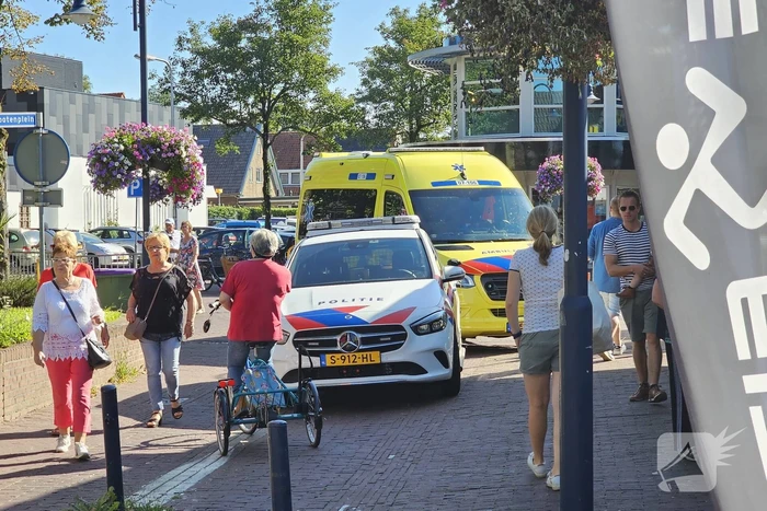Persoon ten val met fiets