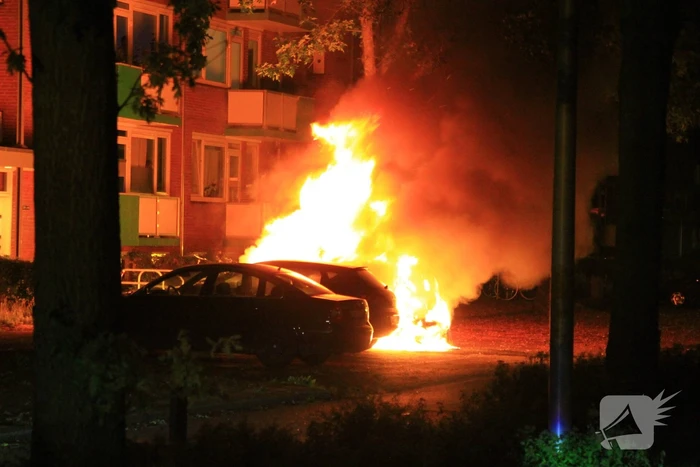 Auto's verwoest door brand