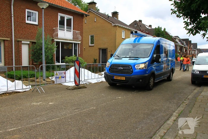 Waterleiding breekt tijdens werkzaamheden
