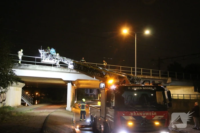 Hulpdiensten halen persoon van viaduct af, geen treinverkeer