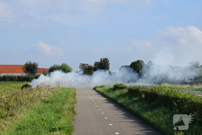 Brand in snoeiafval snel onder controle
