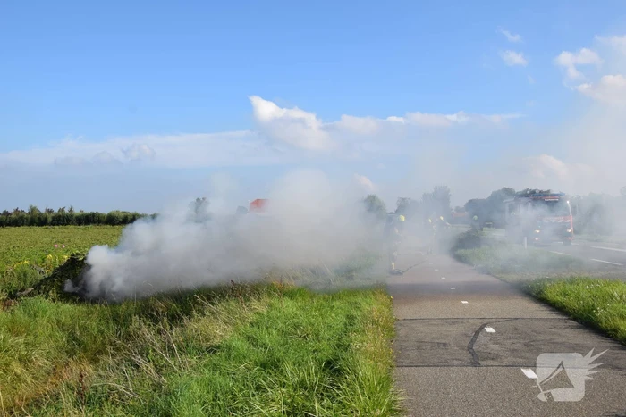 Brand in snoeiafval snel onder controle