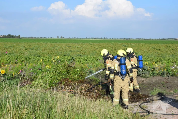 Brand in snoeiafval snel onder controle