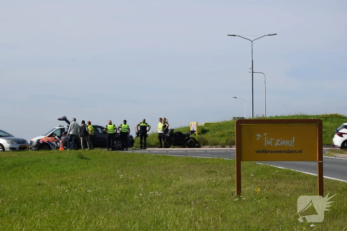 Motorrijder gewond bij ongeval op rotonde
