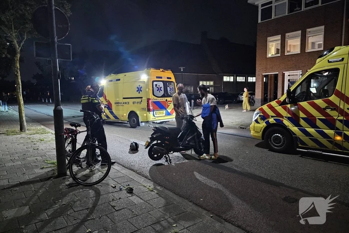 Botsing tussen scooter en fietser