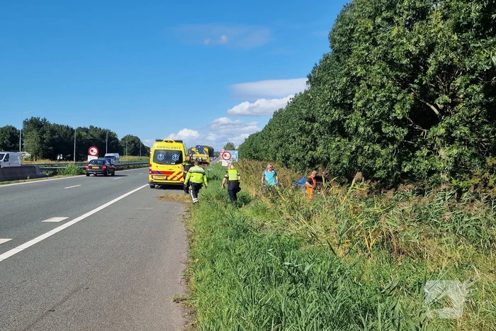 Automobilist belandt in bosschages