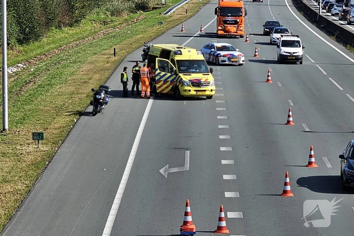 Motorrijder gewond na val op snelweg