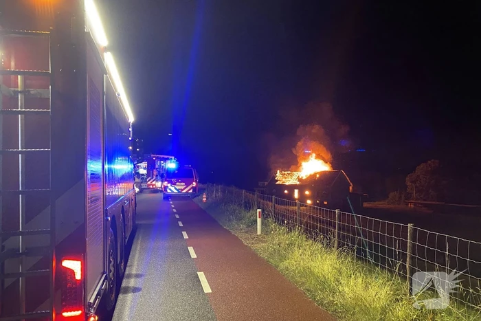 Uitslaande brand in schuur