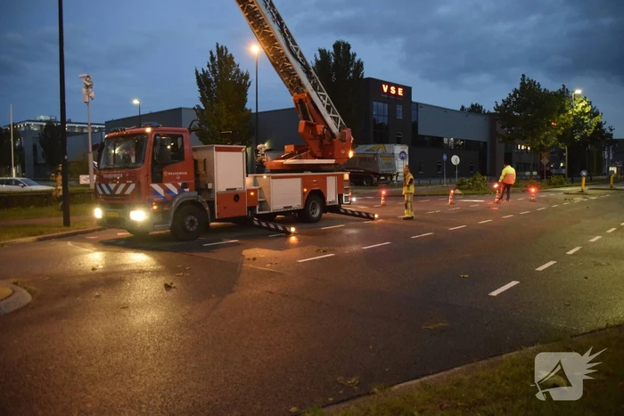 Boom omgekapt wegens stormschade