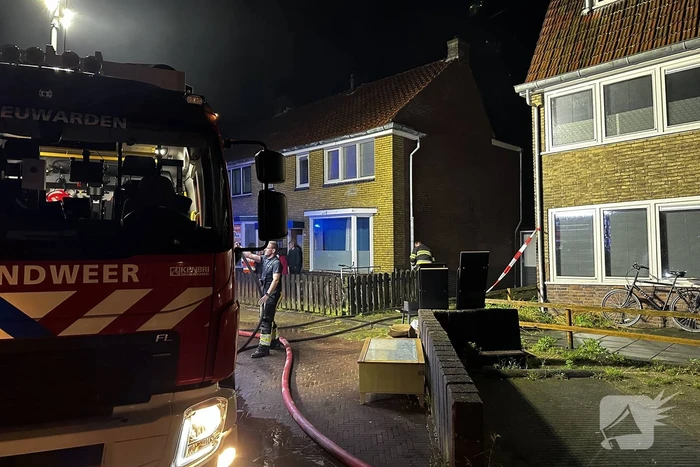 Schuur met asbest in brand