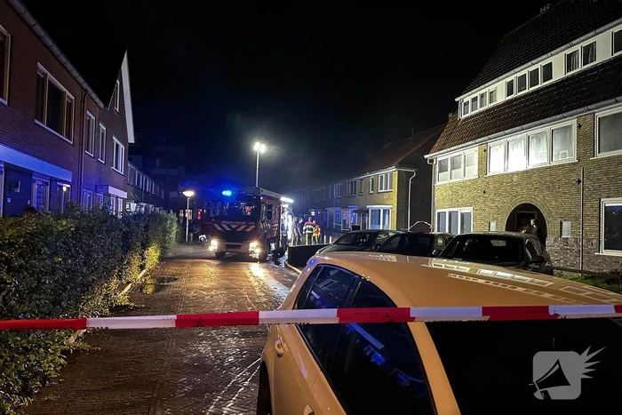 Schuur met asbest in brand