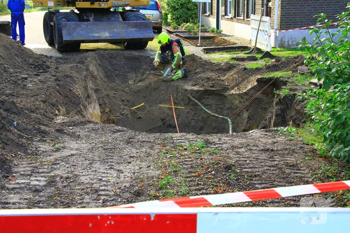 Gasleiding geraakt bij werkzaamheden