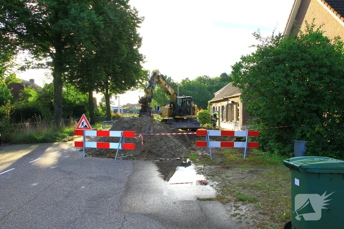 Gasleiding geraakt bij werkzaamheden
