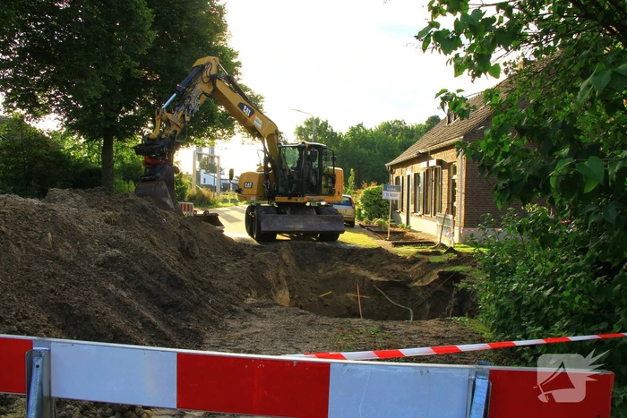 Gasleiding geraakt bij werkzaamheden