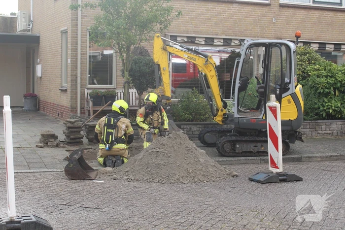 Gaslekkage door werkzaamheden aan straat