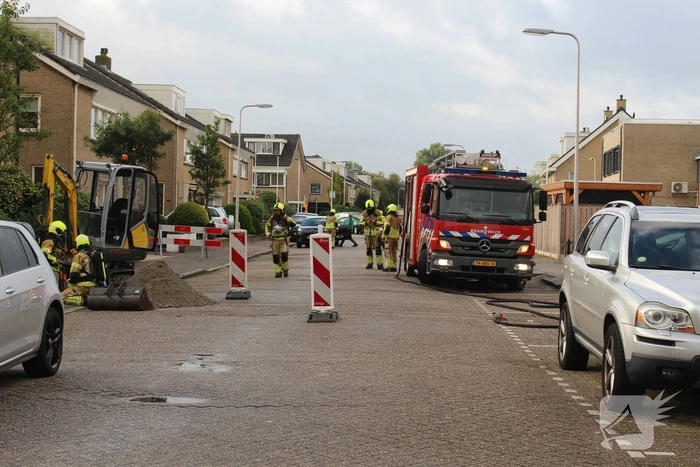Gaslekkage door werkzaamheden aan straat