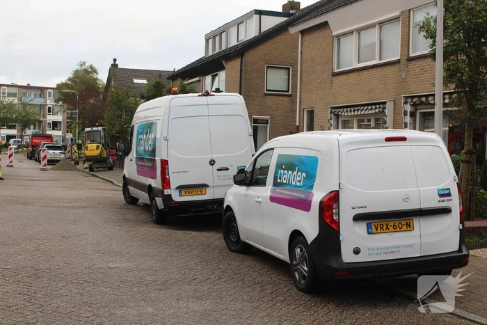 Gaslekkage door werkzaamheden aan straat