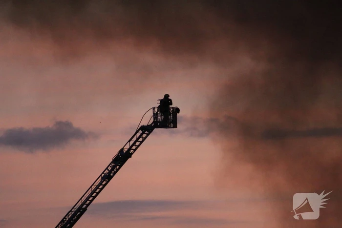 Grote brand in loods met droogbloemen