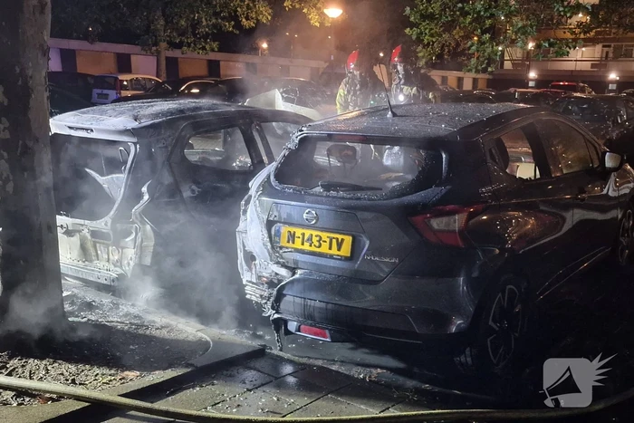 Twee auto's zwaar beschadigd door brand