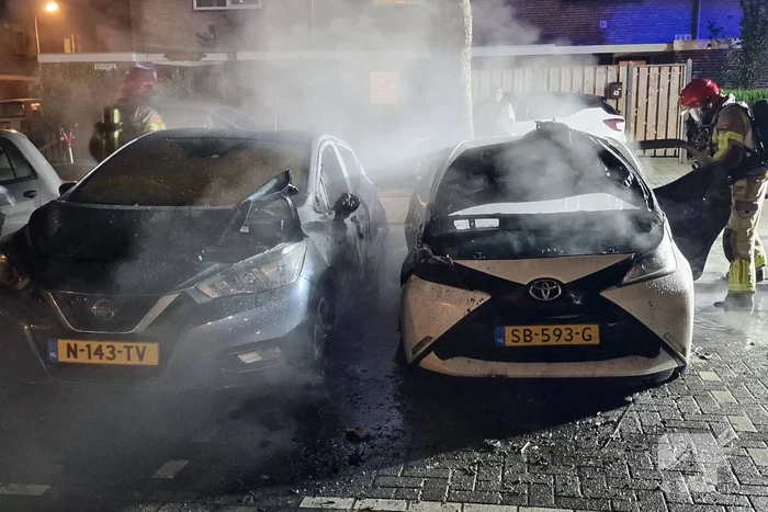 Twee auto's zwaar beschadigd door brand