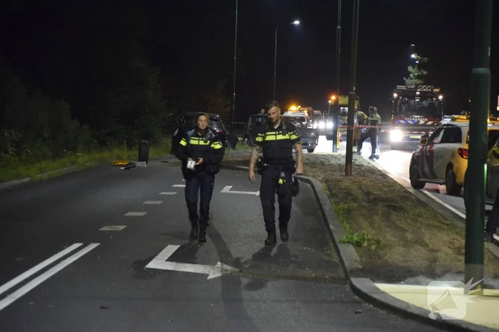 Achtervolging eindigt in crash, Maserati zwaar beschadigd