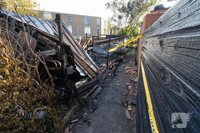 Uitslaande brand in schuur