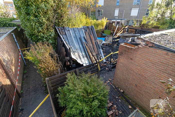 Uitslaande brand in schuur