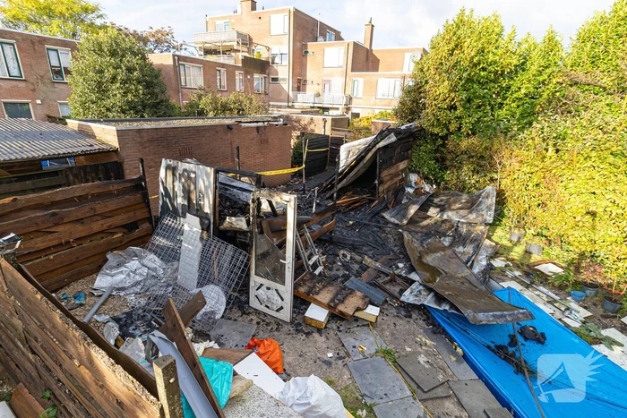 Uitslaande brand in schuur