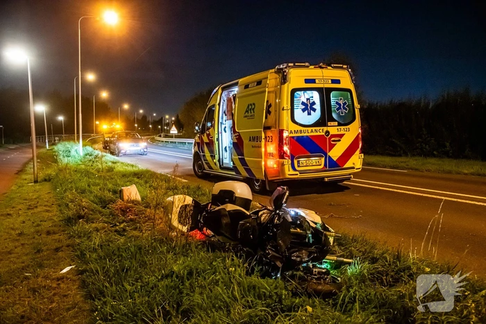Motorrijder gewond bij eenzijdig ongeval