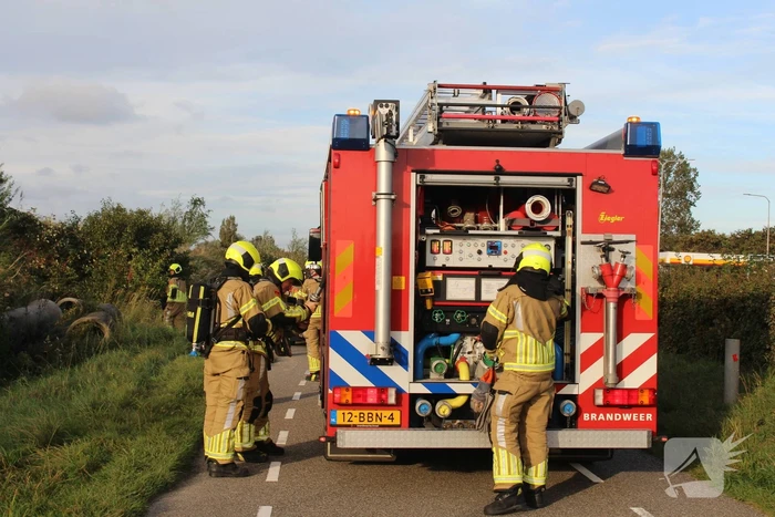 Bermbrand snel onder controle