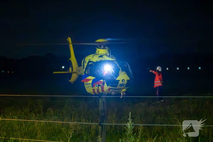 Traumahelikopter landt bij bedrijfsongeval