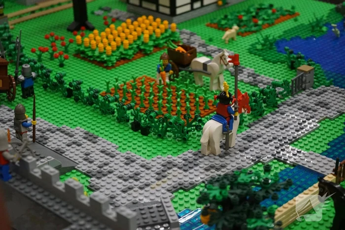 LEGO-liefhebbers bewonderen tentoongestelde creaties