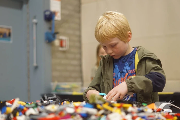 LEGO-liefhebbers bewonderen tentoongestelde creaties