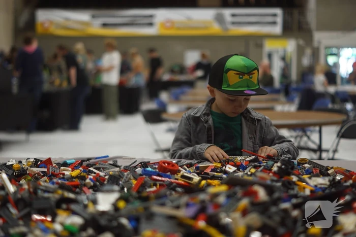 LEGO-liefhebbers bewonderen tentoongestelde creaties
