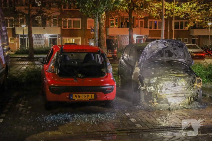 Twee auto's flink beschadigd door brand