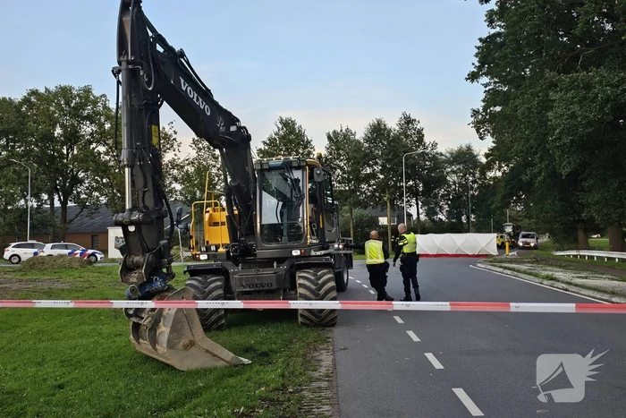 Dodelijk ongeval tussen fietser en graafmachine