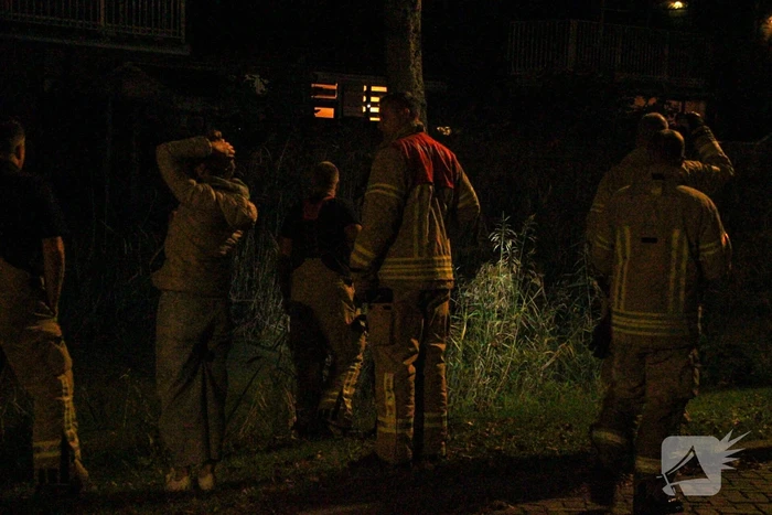 Hond door brandweer uit sloot gered