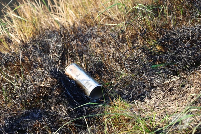 Gras in slootkant vat vlam
