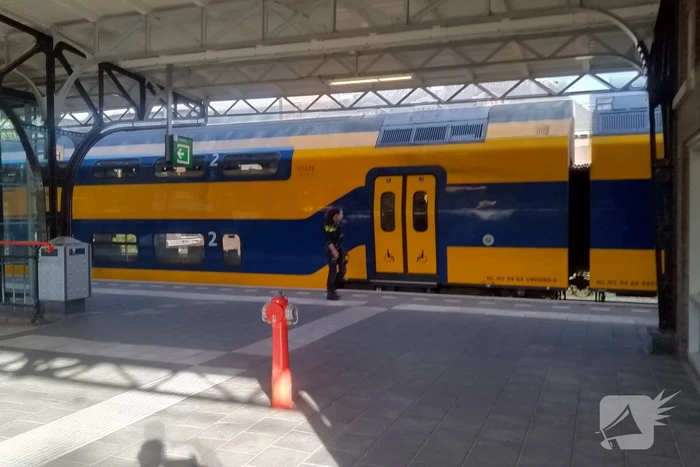 Agenten in kogelwerende vesten houden man aan in trein