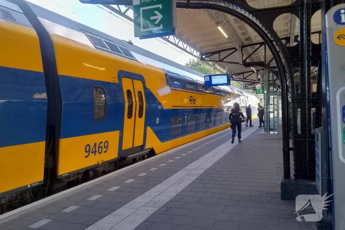 Agenten in kogelwerende vesten houden man aan in trein