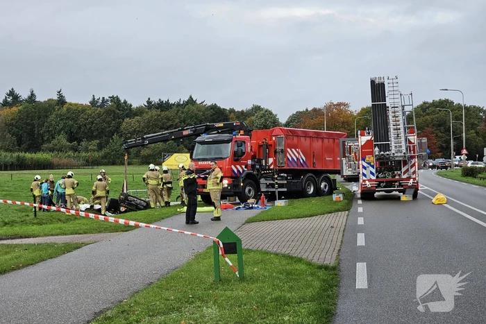 Persoon bekneld bij ernstig eenzijdig ongeval