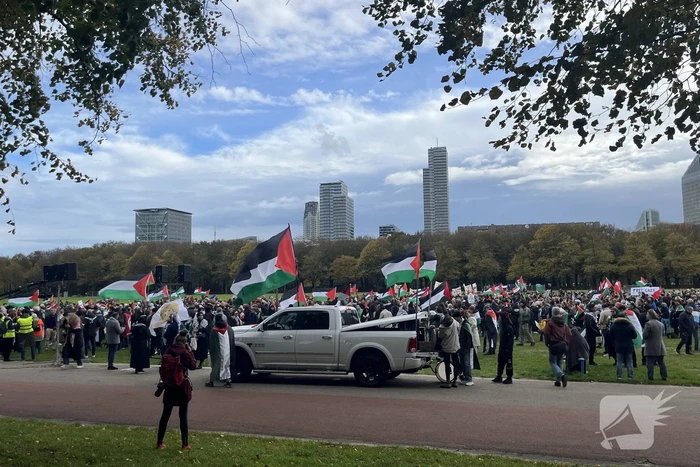 Grote opkomst pro-palestina demonstratie op het Malieveld