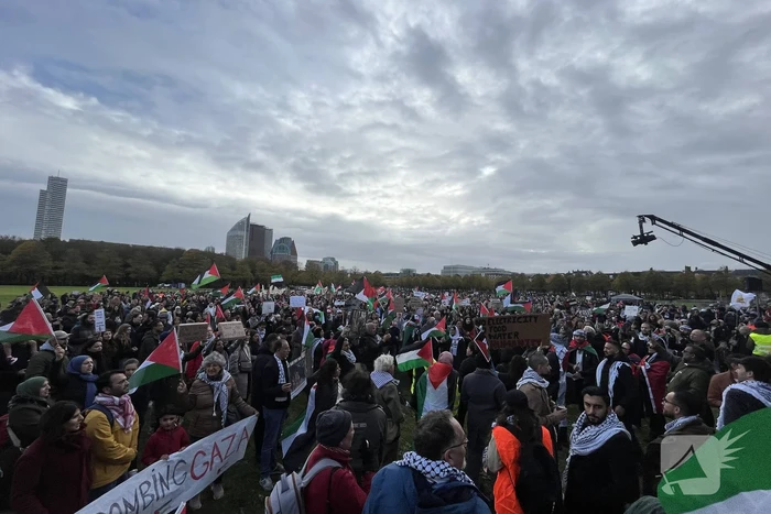 Grote opkomst pro-palestina demonstratie op het Malieveld