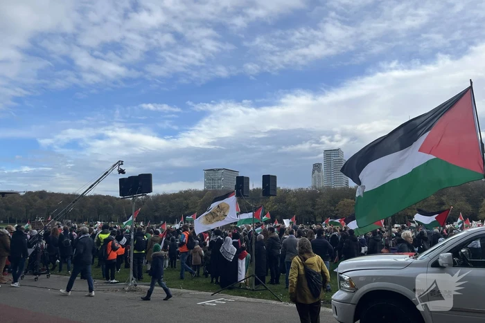 Grote opkomst pro-palestina demonstratie op het Malieveld