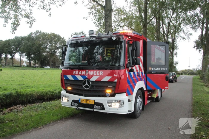 Brandweer en omstanders halen paard uit water