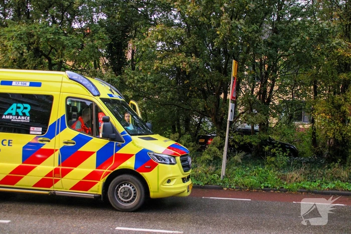 Automobilist raakt van de weg en belandt in bosschage