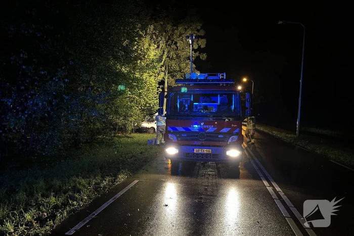 Ravage en beknelling nadat bus in boom boort