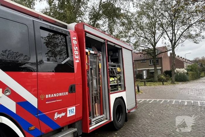 Brandweer zaagt omgevallen boom in stukken