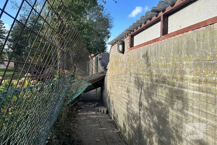 Fikse schade aan schuur door omvallende boom