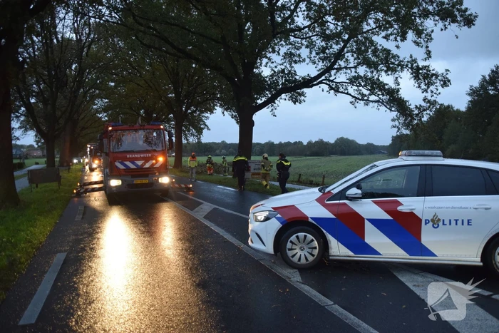 Weg afgesloten door afgebroken tak